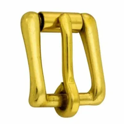 HALF ROLLER HARNESS BUCKLE BRASS 16MM